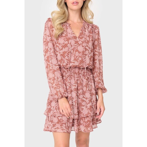 NEW w/ Tags Womens Gibson Look Long Sleeve Smocked Dress Size L MSRP: $99 - Picture 1 of 5